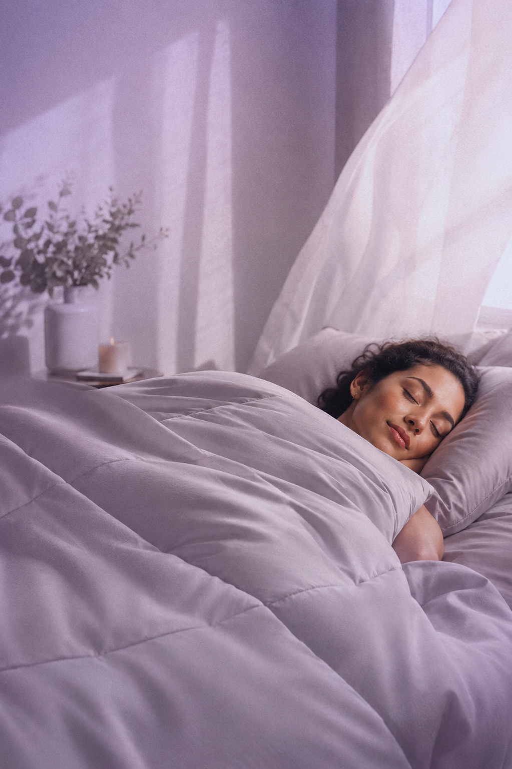 Breathable sleeping woman